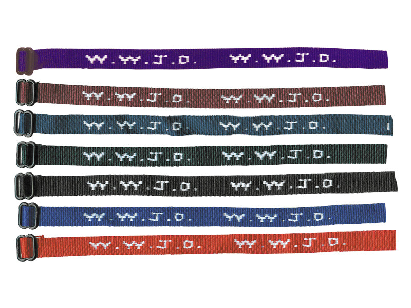 BRACELET WOVEN WWJD ASSORTED COLORS PK150