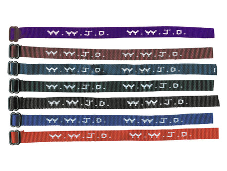 BRACELET WOVEN WWJD ASSORTED COLORS PK150