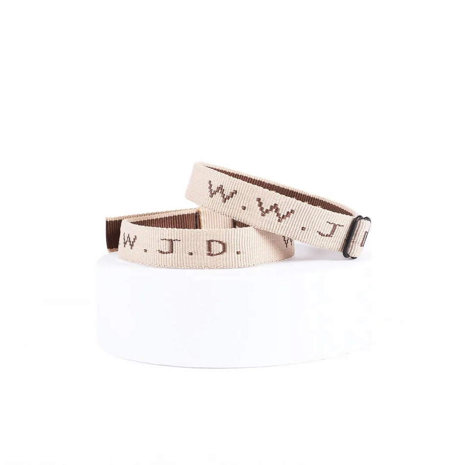BRACELET WOVEN WWJD TAN PK25