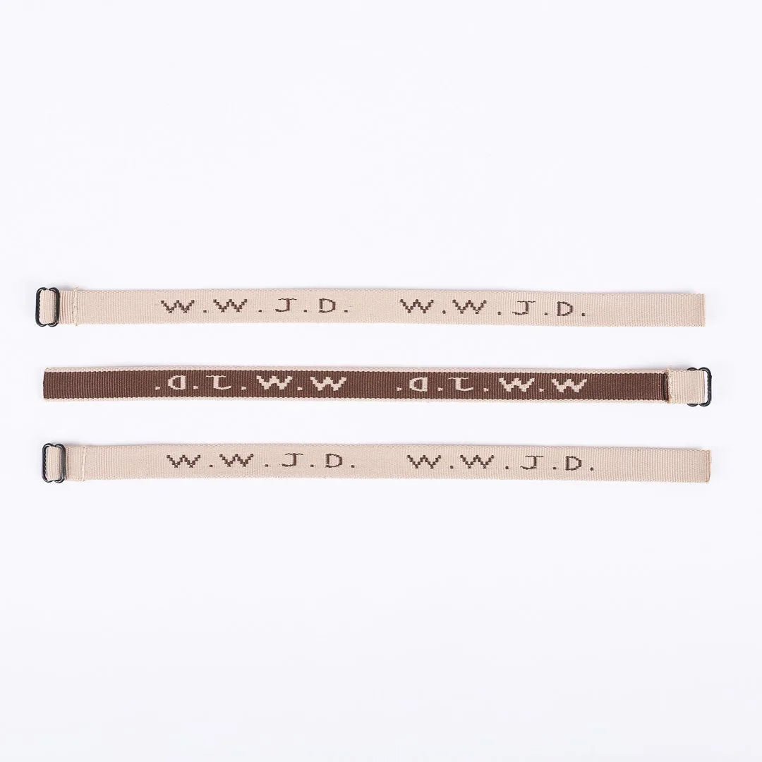 BRACELET WOVEN WWJD TAN PK25