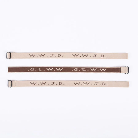 BRACELET WOVEN WWJD TAN PK25