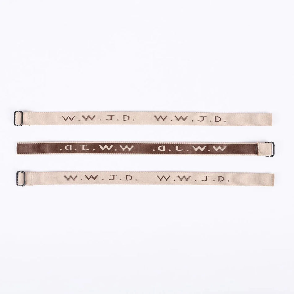 BRACELET WOVEN WWJD TAN PK25