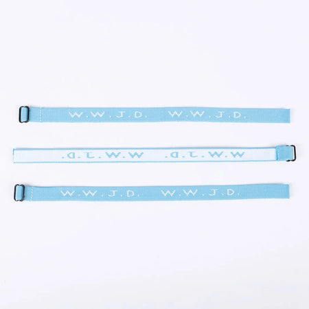 BRACELET WOVEN WWJD LIGHT BLUE PK25