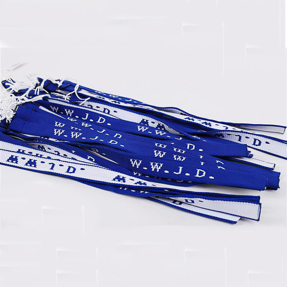 BRACELET WOVEN WWJD ROYAL BLUE PK25