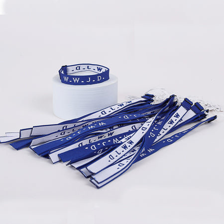 BRACELET WOVEN WWJD ROYAL BLUE PK25