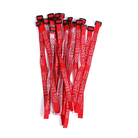 BRACELET WOVEN GOD LOVES YOU RED PK25