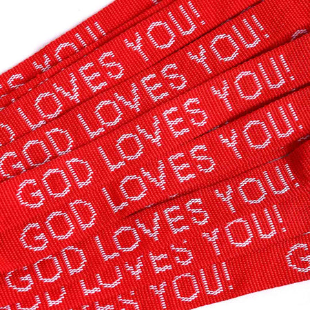BRACELET WOVEN GOD LOVES YOU RED PK25