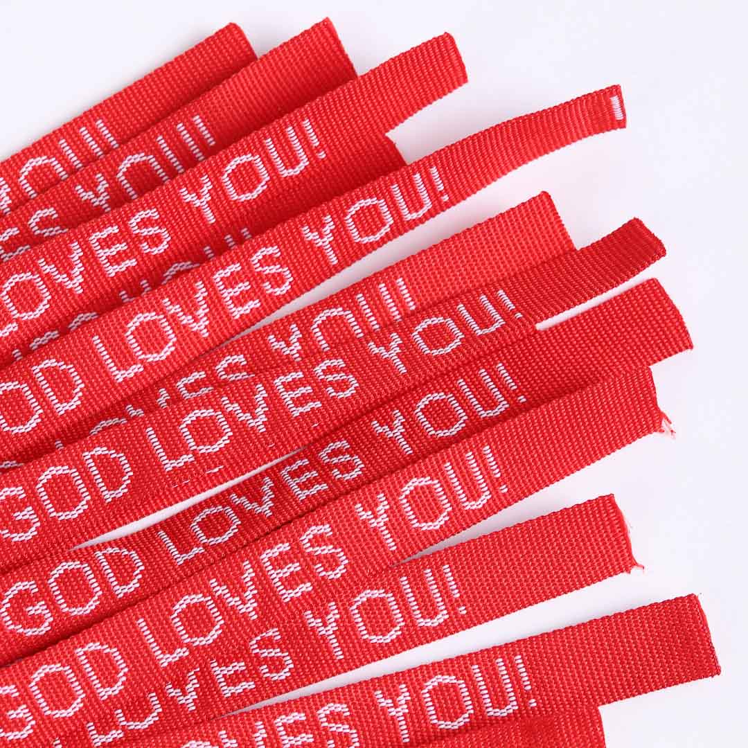 BRACELET WOVEN GOD LOVES YOU RED PK25