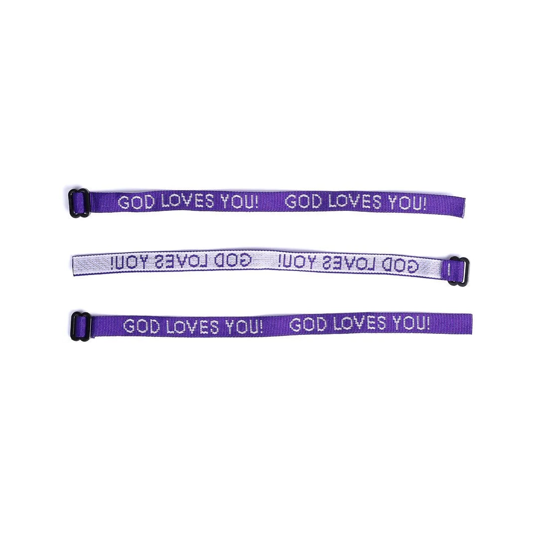 BRACELET WOVEN GOD LOVES YOU PURPLE PK25