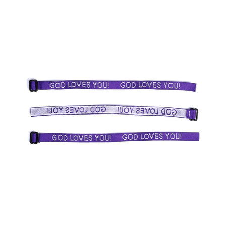 BRACELET WOVEN GOD LOVES YOU PURPLE PK25
