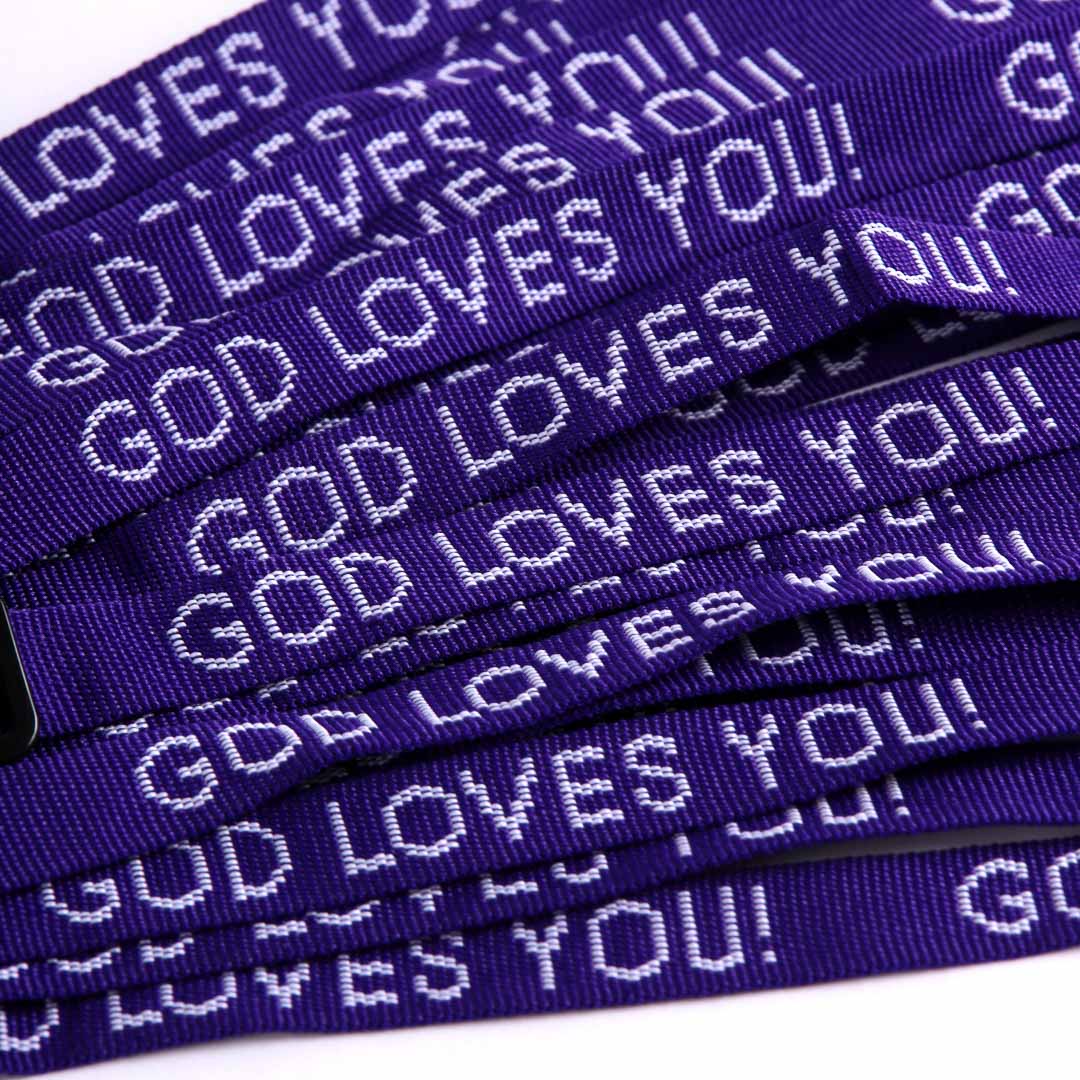 BRACELET WOVEN GOD LOVES YOU PURPLE PK25