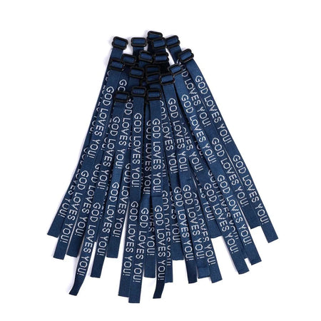 BRACELET WOVEN GOD LOVES YOU DELTA BLUE PK25
