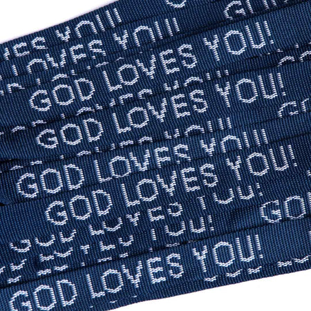 BRACELET WOVEN GOD LOVES YOU DELTA BLUE PK25