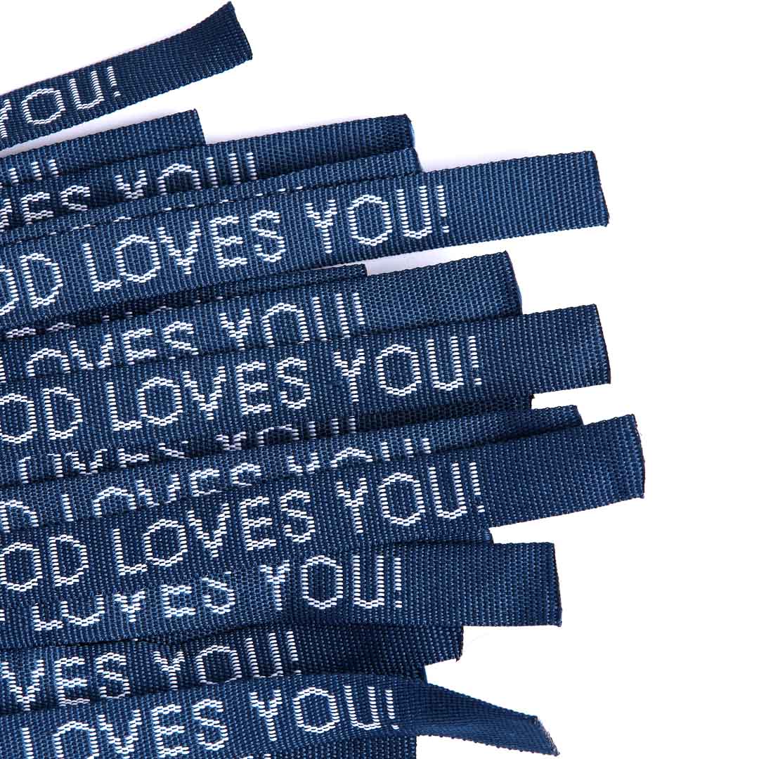 BRACELET WOVEN GOD LOVES YOU DELTA BLUE PK25