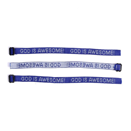 BRACELET WOVEN GOD IS AWESOME ROYAL BLUE PK25