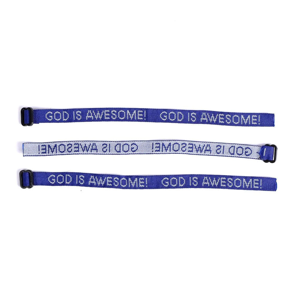 BRACELET WOVEN GOD IS AWESOME ROYAL BLUE PK25