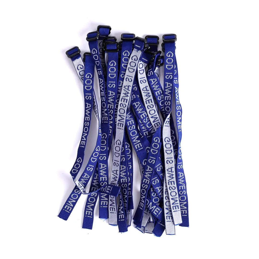 BRACELET WOVEN GOD IS AWESOME ROYAL BLUE PK25