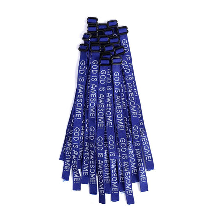 BRACELET WOVEN GOD IS AWESOME ROYAL BLUE PK25