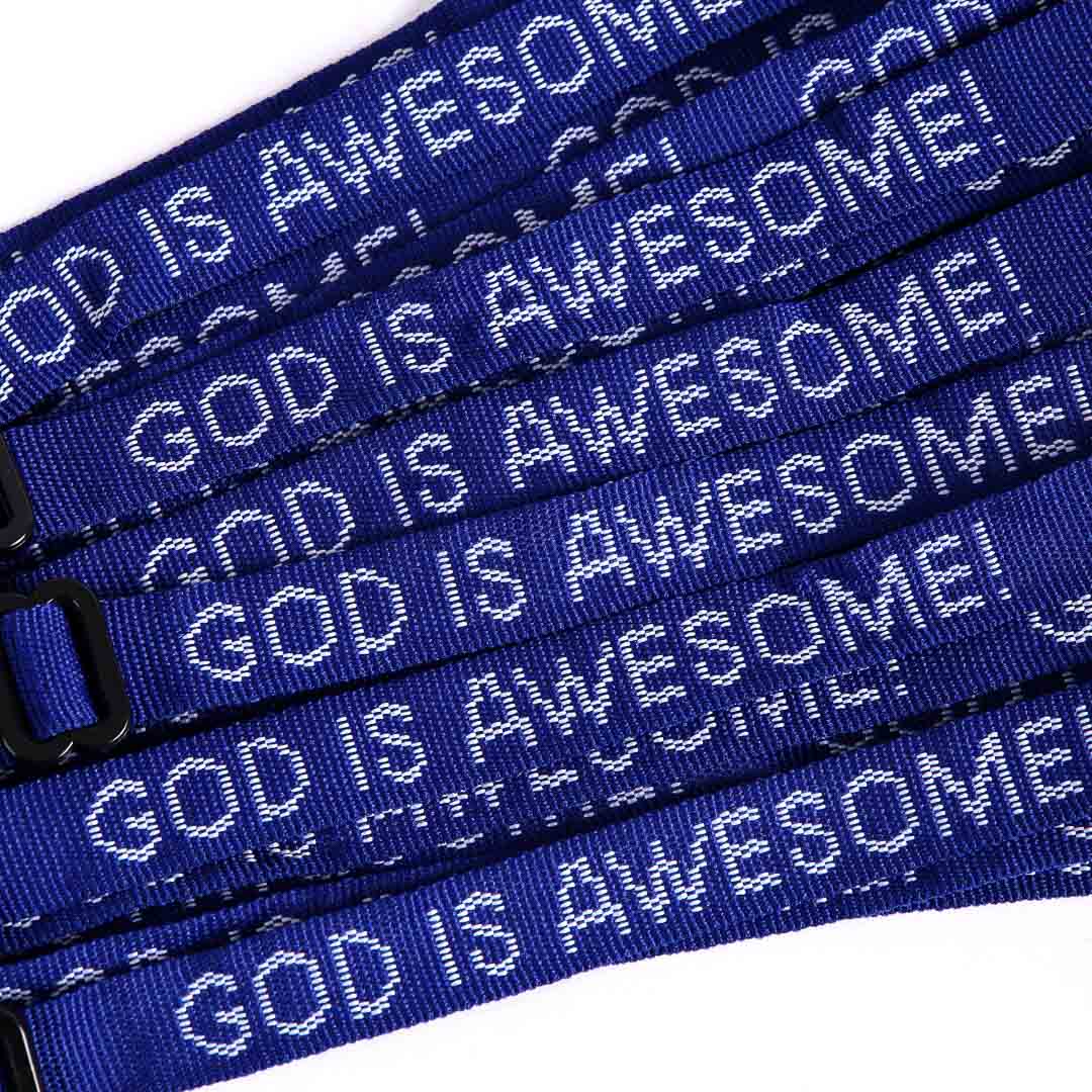BRACELET WOVEN GOD IS AWESOME ROYAL BLUE PK25