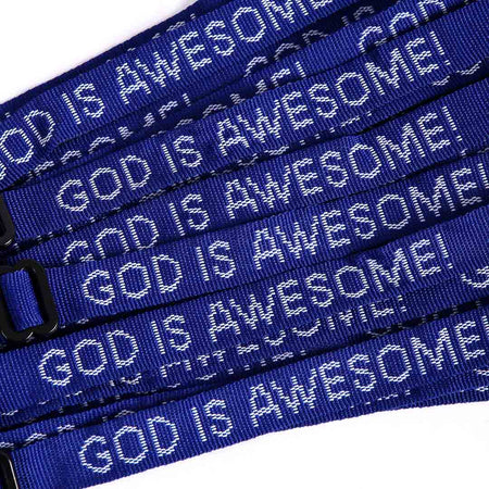 BRACELET WOVEN GOD IS AWESOME ROYAL BLUE PK25