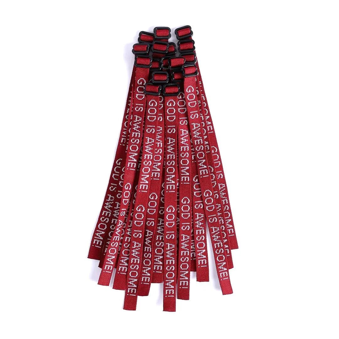 BRACELET WOVEN GOD IS AWESOME MAROON PK25