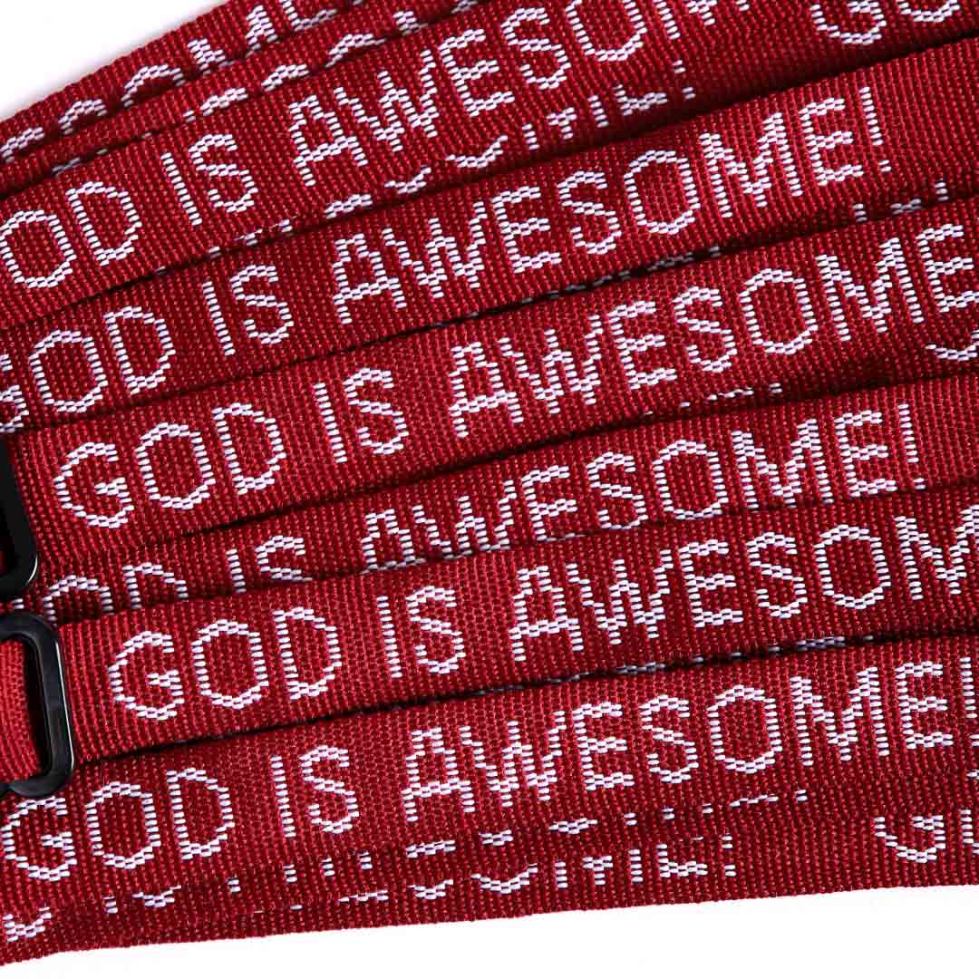 BRACELET WOVEN GOD IS AWESOME MAROON PK25