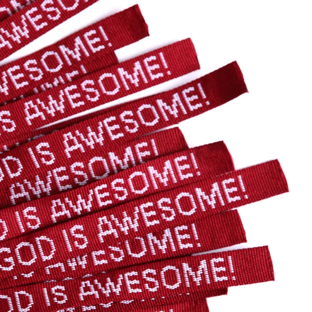 BRACELET WOVEN GOD IS AWESOME MAROON PK25
