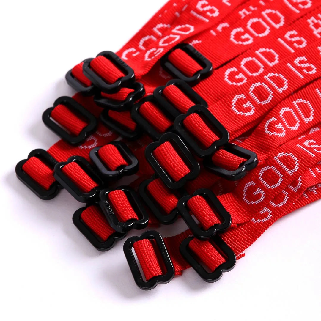 BRACELET WOVEN GOD IS AWESOME RED PK25