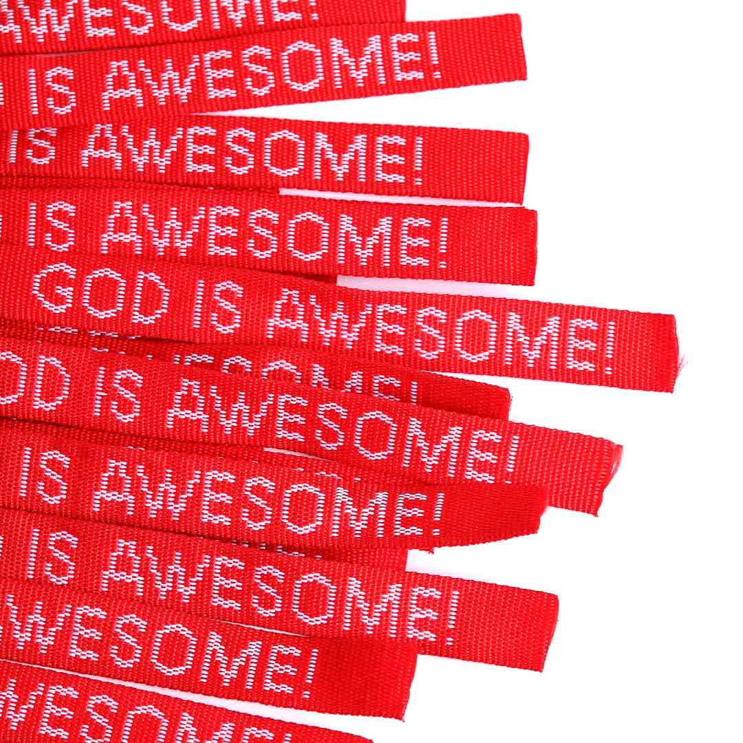 BRACELET WOVEN GOD IS AWESOME RED PK25