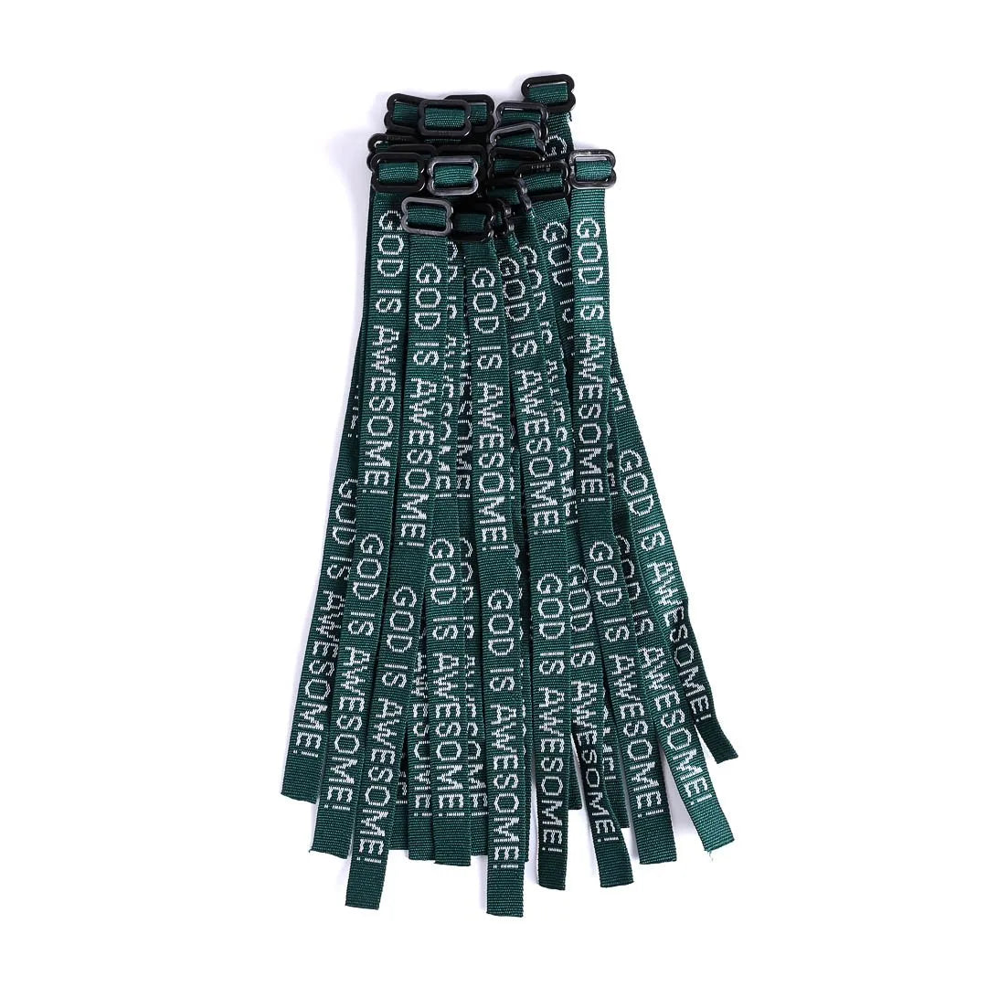 BRACELET WOVEN GOD IS AWESOME HUNTER GREEN PK25