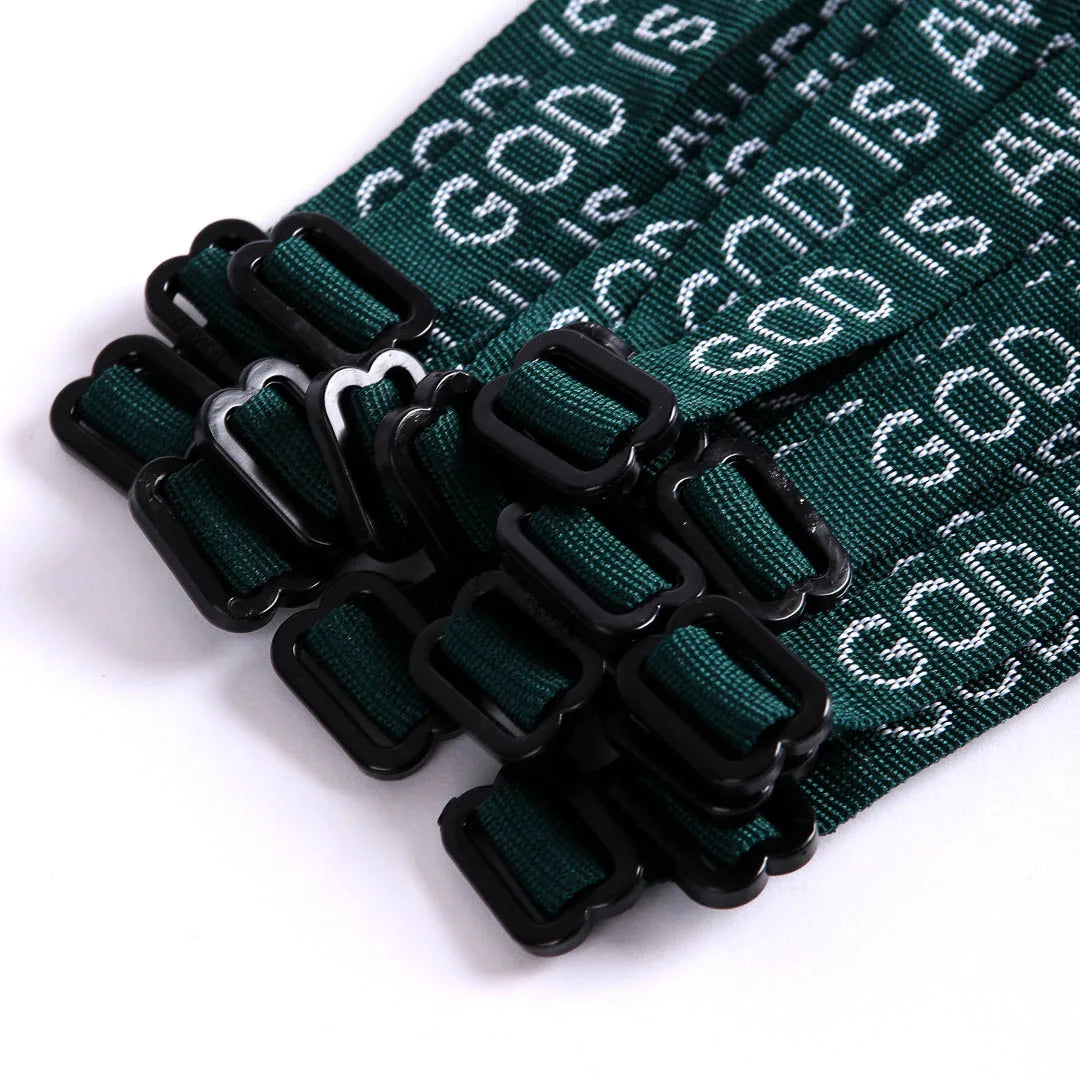 BRACELET WOVEN GOD IS AWESOME HUNTER GREEN PK25