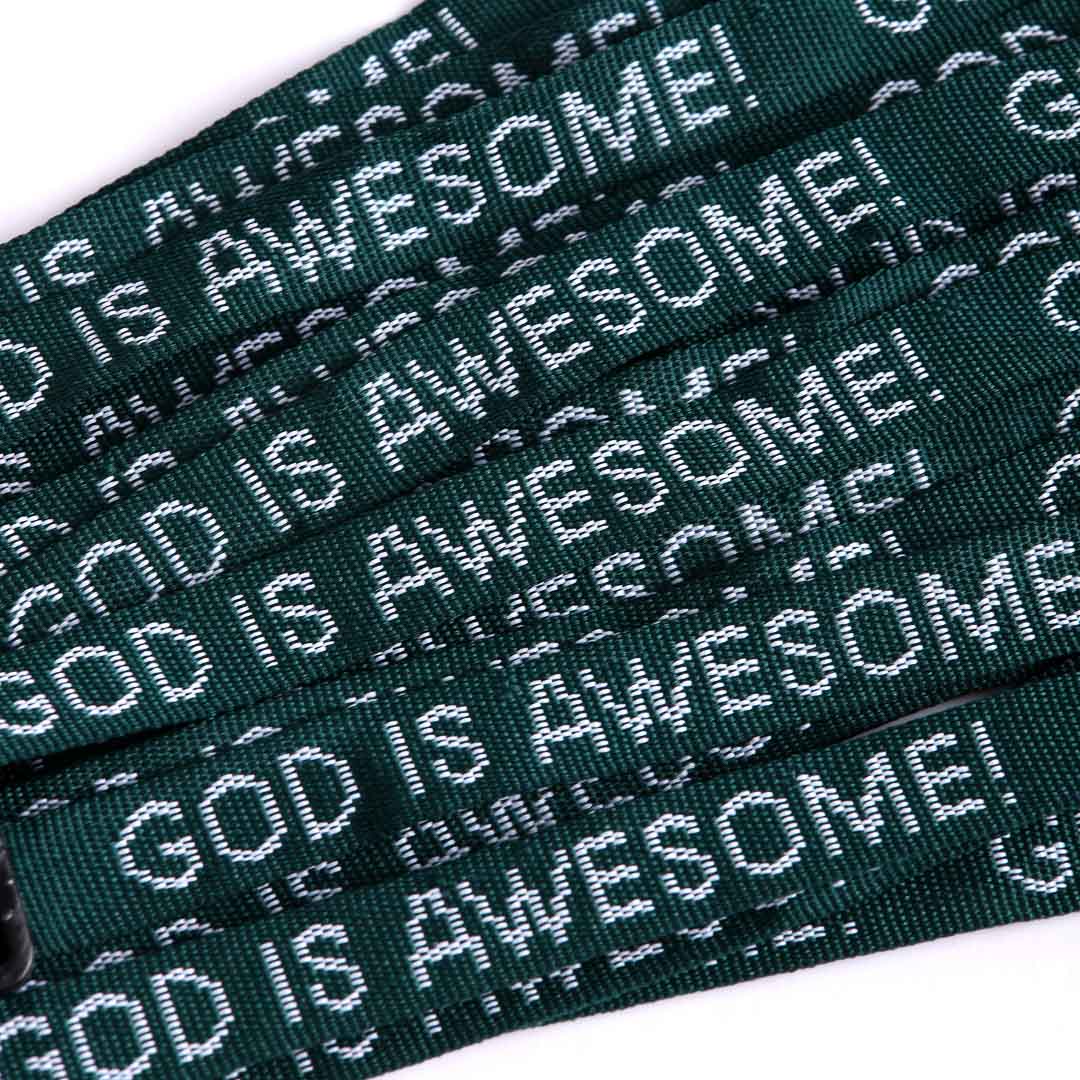 BRACELET WOVEN GOD IS AWESOME HUNTER GREEN PK25