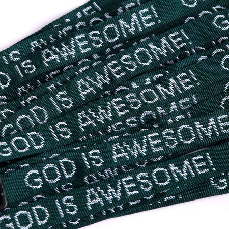 BRACELET WOVEN GOD IS AWESOME HUNTER GREEN PK25