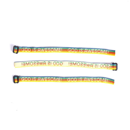 WOVEN BRACELET GOD IS AWESOME RAINBOW PK25