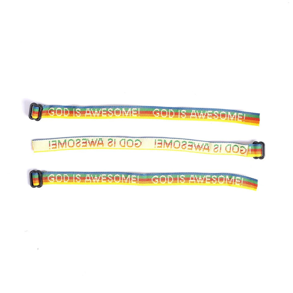 WOVEN BRACELET GOD IS AWESOME RAINBOW PK25