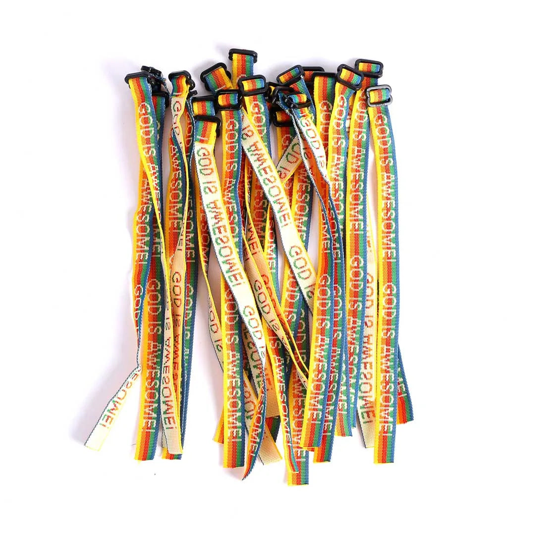 WOVEN BRACELET GOD IS AWESOME RAINBOW PK25
