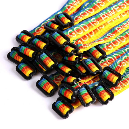 WOVEN BRACELET GOD IS AWESOME RAINBOW PK25