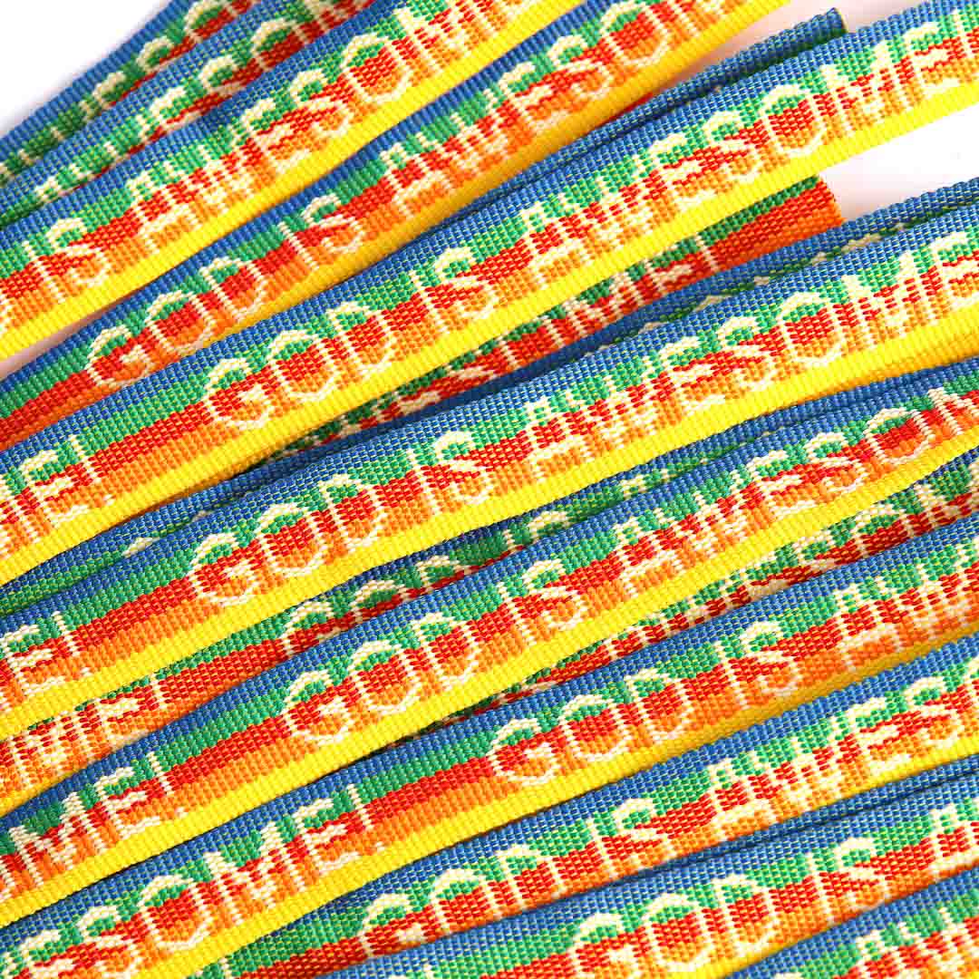 WOVEN BRACELET GOD IS AWESOME RAINBOW PK25