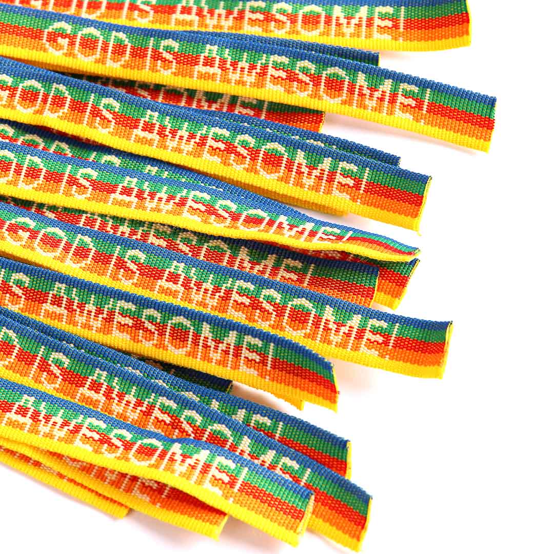 WOVEN BRACELET GOD IS AWESOME RAINBOW PK25