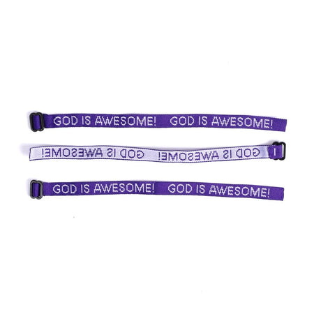 BRACELET WOVEN GOD IS AWESOME PURPLE PK25