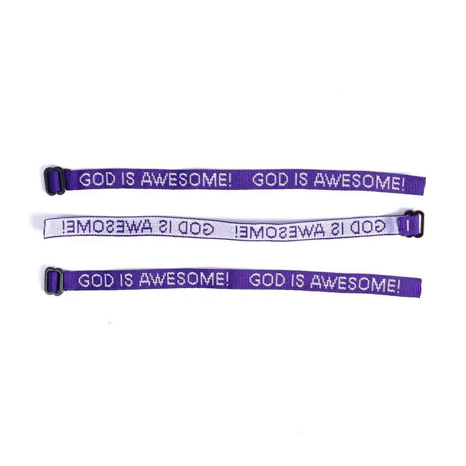 BRACELET WOVEN GOD IS AWESOME PURPLE PK25