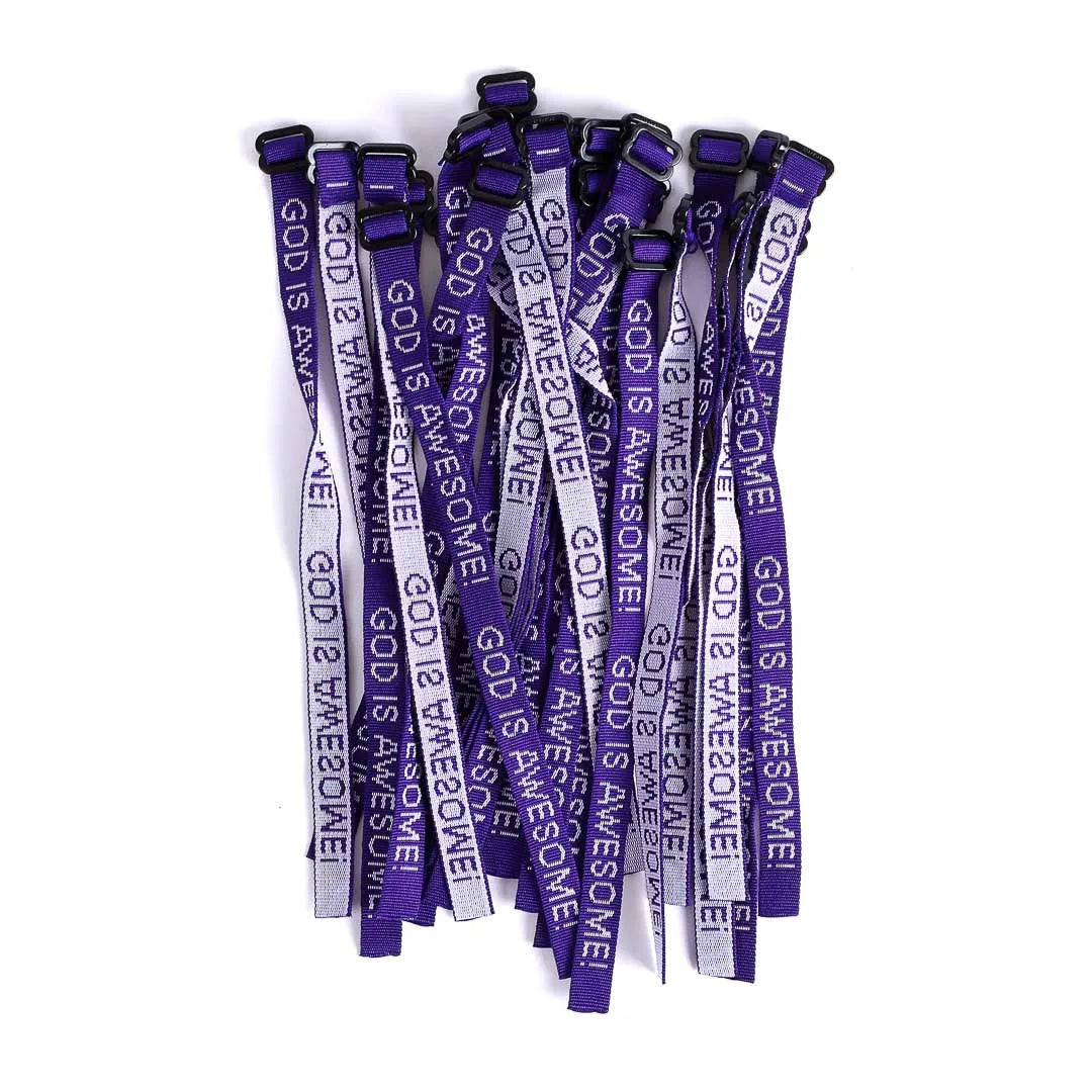 BRACELET WOVEN GOD IS AWESOME PURPLE PK25