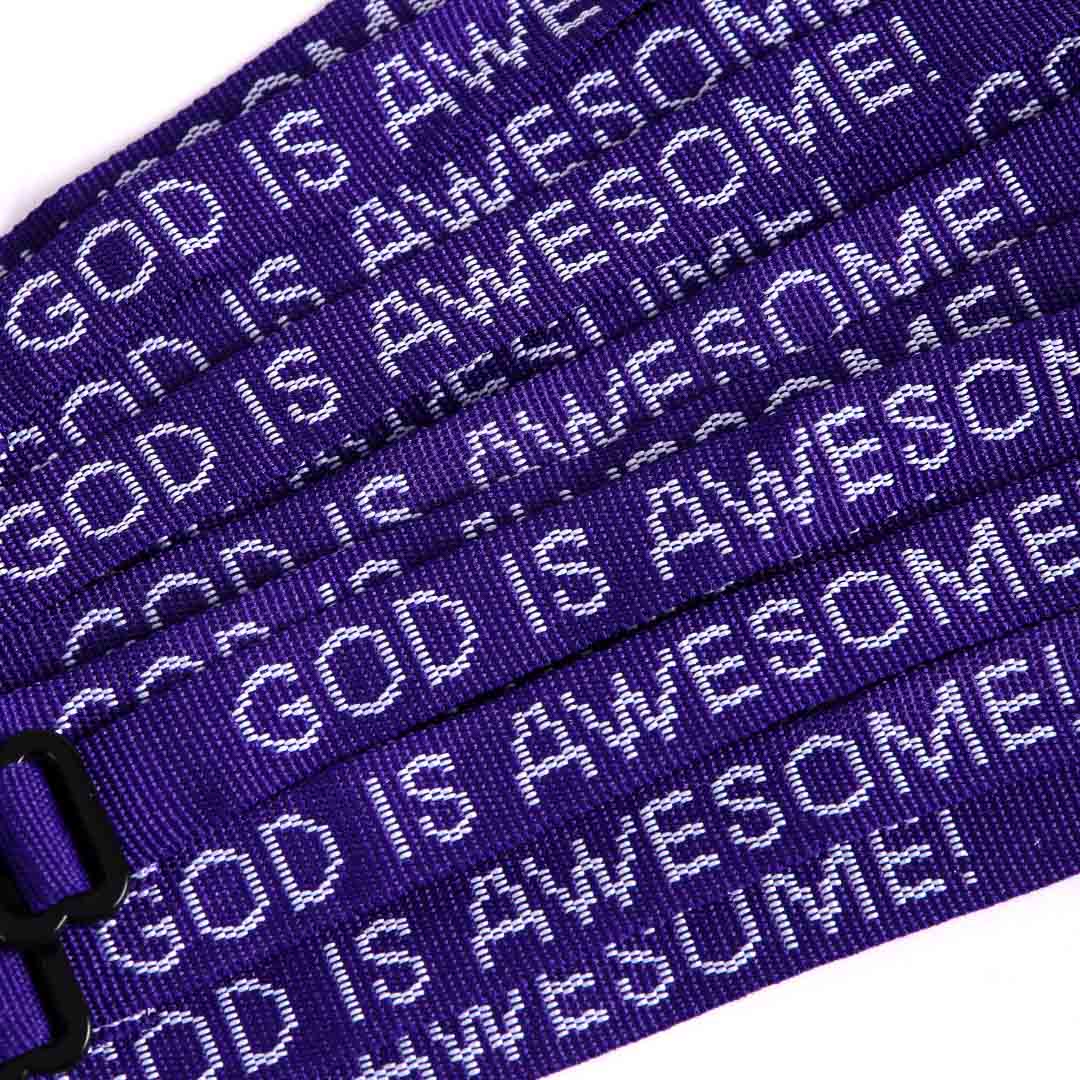 BRACELET WOVEN GOD IS AWESOME PURPLE PK25