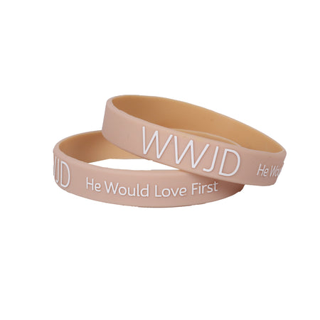 BRACELET SILICONE WWJD HE WOULD PEACH PK12