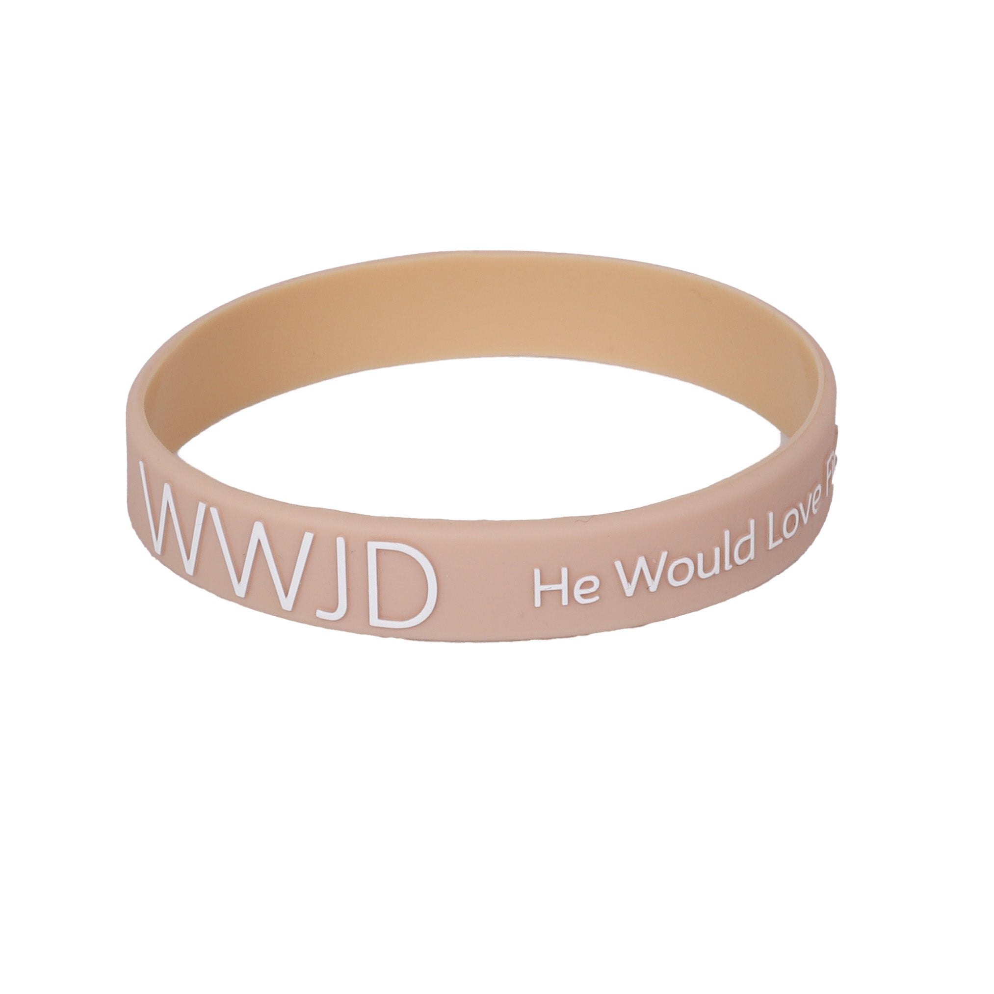 BRACELET SILICONE WWJD HE WOULD PEACH PK12