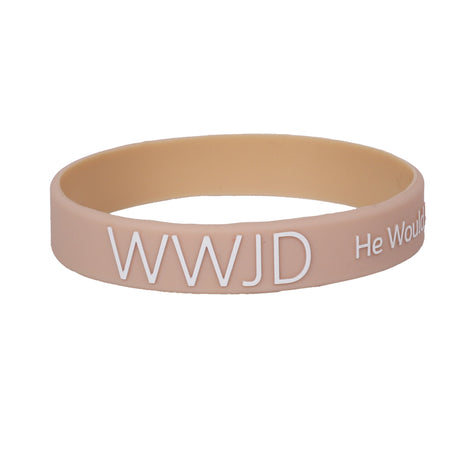 BRACELET SILICONE WWJD HE WOULD PEACH PK12