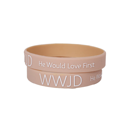 BRACELET SILICONE WWJD HE WOULD PEACH PK12