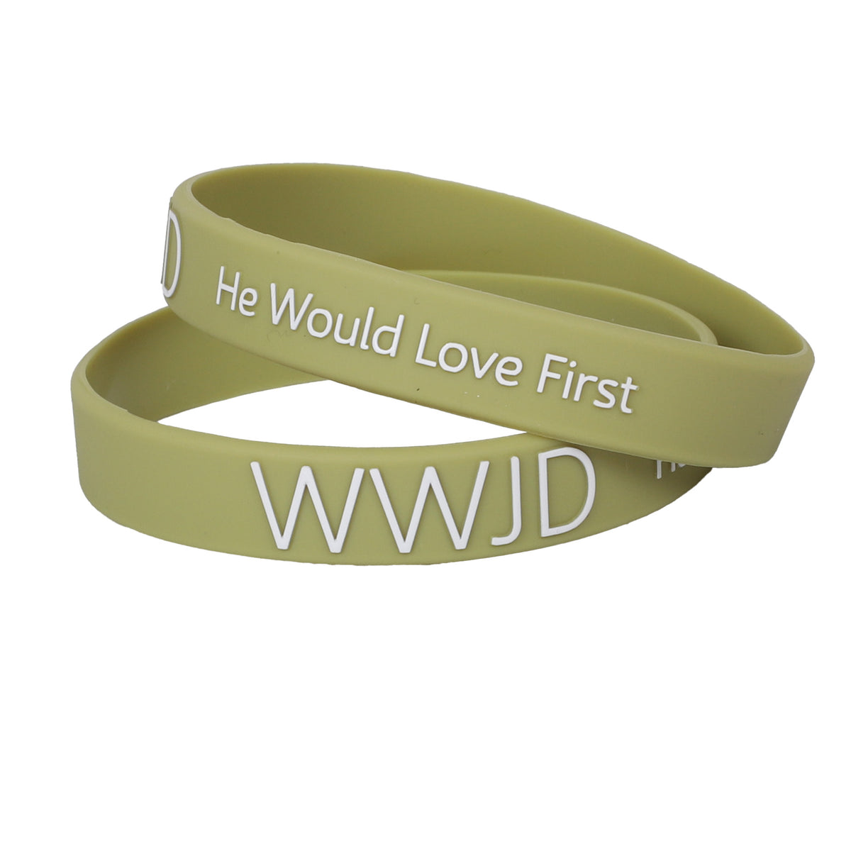 BRACELET SILICONE WWJD HE WOULD SAGE PK12