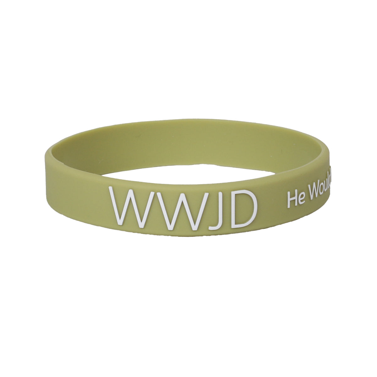 BRACELET SILICONE WWJD HE WOULD SAGE PK12