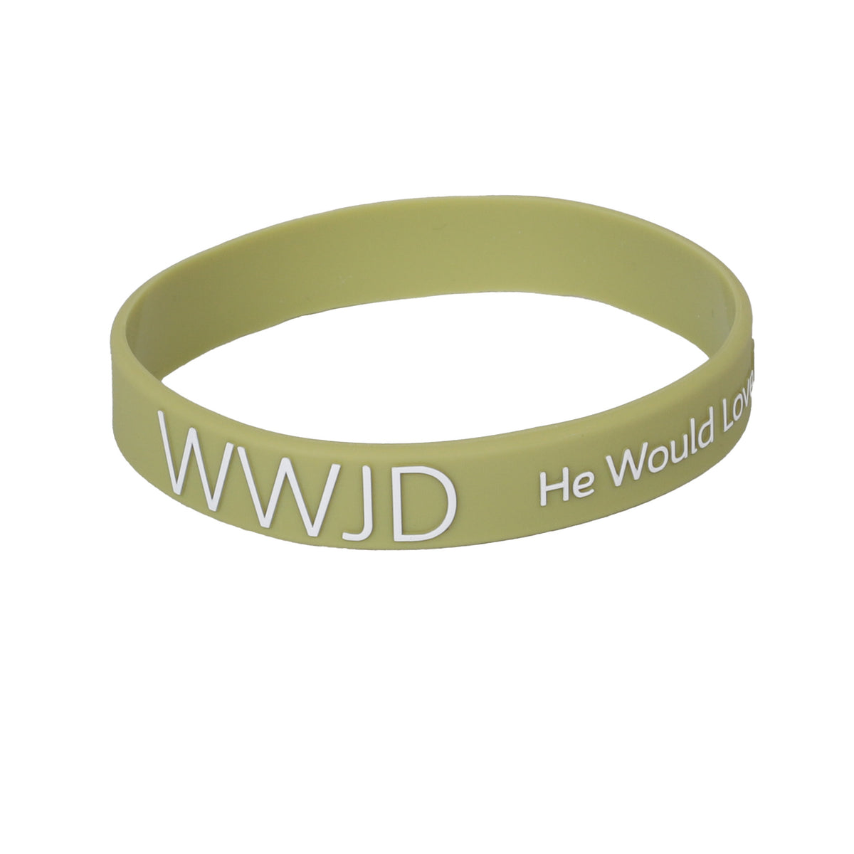 BRACELET SILICONE WWJD HE WOULD SAGE PK12
